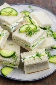 Cucumber Sandwich (White Bread + Cream Cheese)