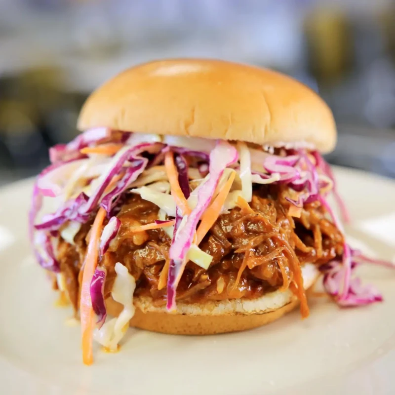 Pulled Pork Sandwich (BBQ + Optional Coleslaw)